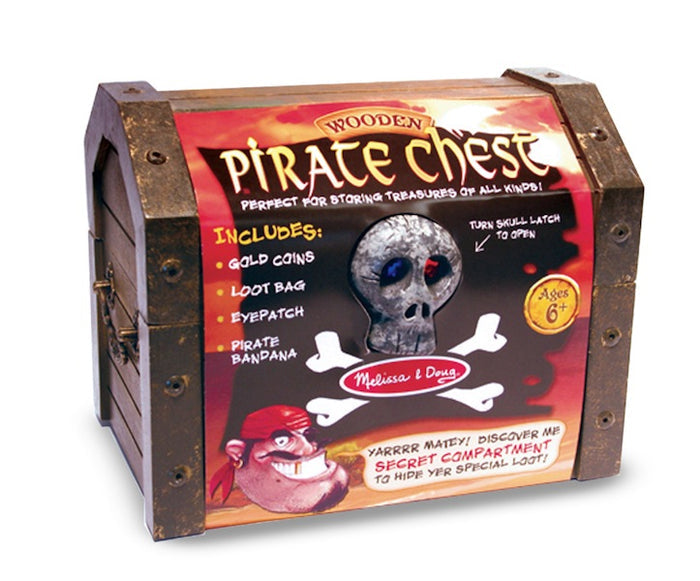Melissa and Doug Wooden Pirate Chest Ages 6+ Item # 2576 Pretend Play