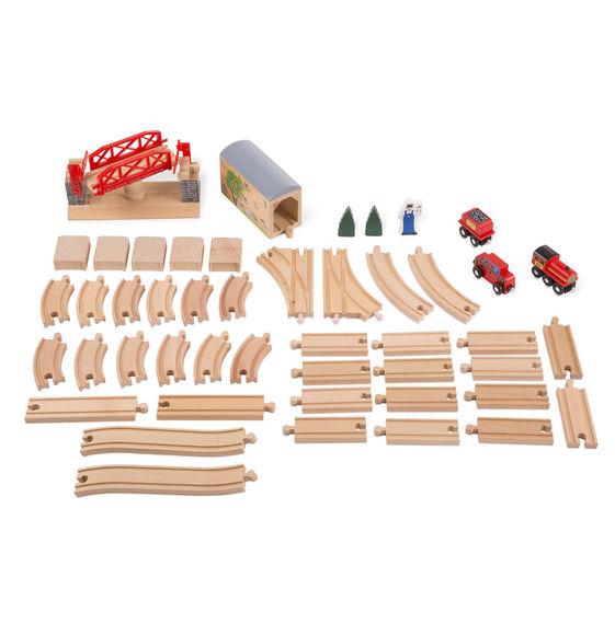 Melissa and Doug Wooden Swivel Bridge Train Set - Olde Church Emporium