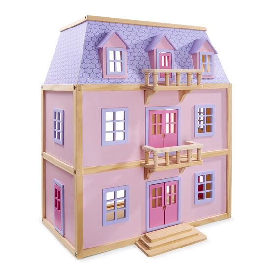 Melissa & Doug - Furnished Multi Level Solid Wood Dollhouse 18 Pieces Furniture - Olde Church Emporium