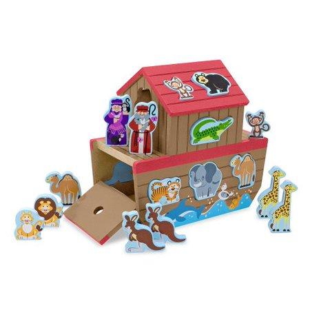 Melissa & Doug - Noah's Ark Shape Sorter Wooden 26 Animal Blocks Noah and Wife - Olde Church Emporium