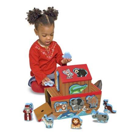 Melissa & Doug - Noah's Ark Shape Sorter Wooden 26 Animal Blocks Noah and Wife - Olde Church Emporium