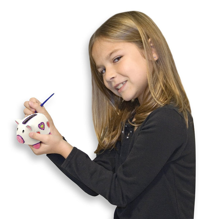 Melissa & Doug - Decorate-Your-Own Piggy Bank Craft Kit [Home Decor]- Olde Church Emporium