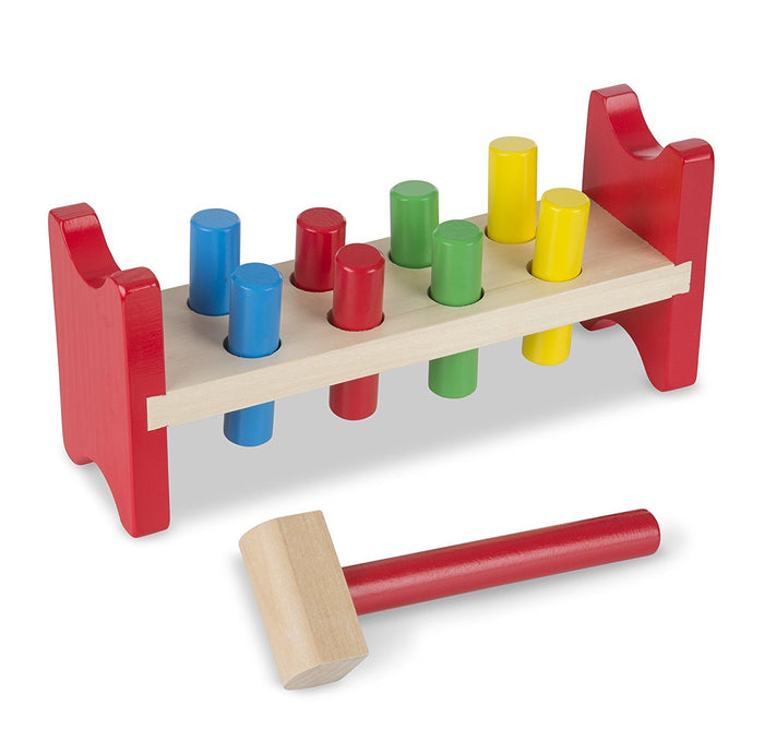 Melissa & Doug Classic Deluxe Wooden Pound-A-Peg Toy With Hammer - Olde Church Emporium