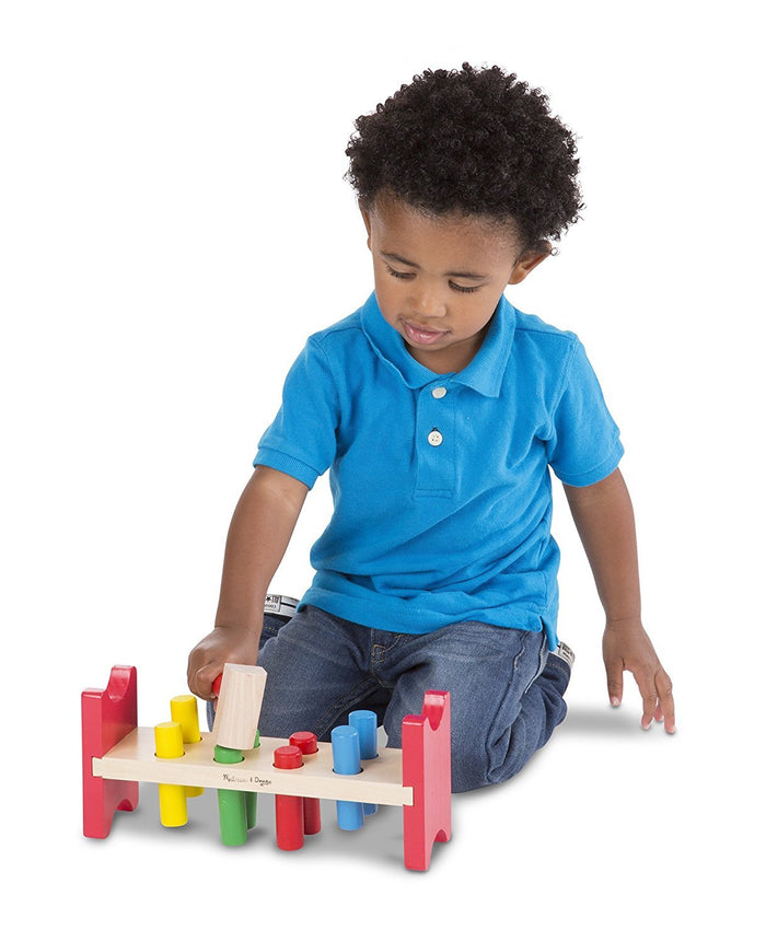 Melissa & Doug Classic Deluxe Wooden Pound-A-Peg Toy With Hammer - Olde Church Emporium