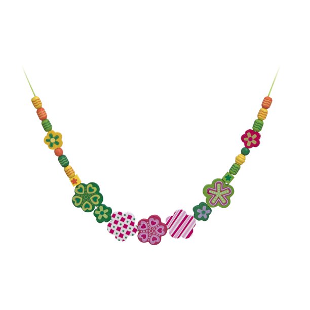 Melissa & Doug flower Power Wooden Bead Set With 150+ Beads and 5 Cords for Jewelry-Making