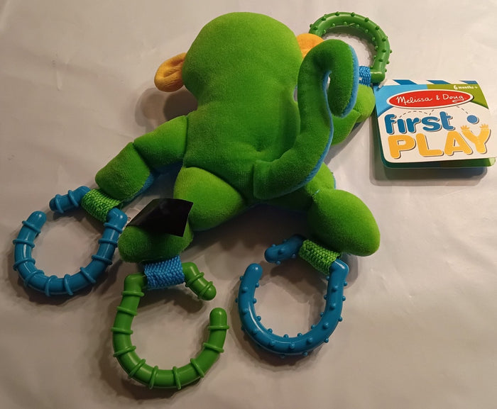 Melissa & Doug Linking Monkey Grasping Toy for Baby Teething Rings Hook Onto Stroller Item #3603