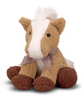Melissa Doug Meadow Medley Plush Pony Stuffed Animal 8" Tan White Horse Ribbon with Sound - Olde Church Emporium
