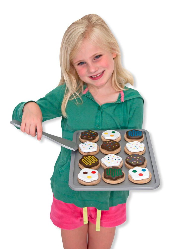 Melissa & Doug - Slice and Bake Wooden Cookie Play Food Set [Home Decor]- Olde Church Emporium