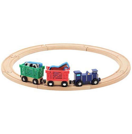 Melissa & Doug Wooden Farm Animal Train Set 12 pieces - Olde Church Emporium