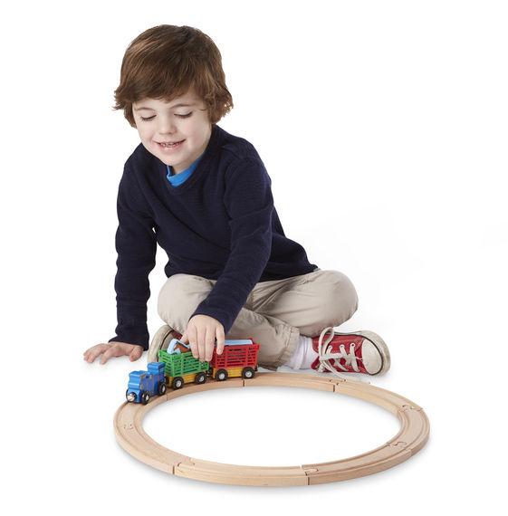 Melissa & Doug Wooden Farm Animal Train Set 12 pieces - Olde Church Emporium