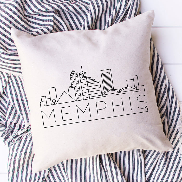 Memphis Skyline Pillow Cover