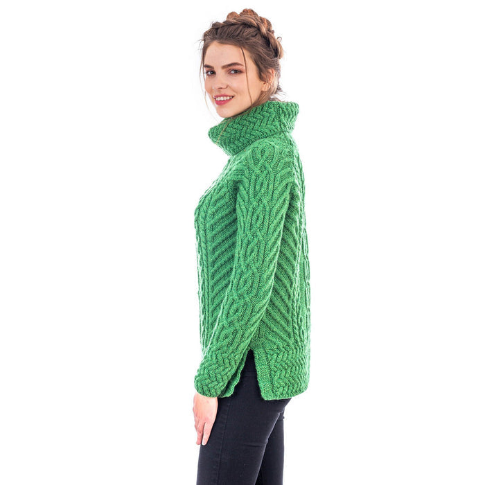Merino Wood Ladies Cowl Neck Sweater Made in Ireland - Olde Church Emporium