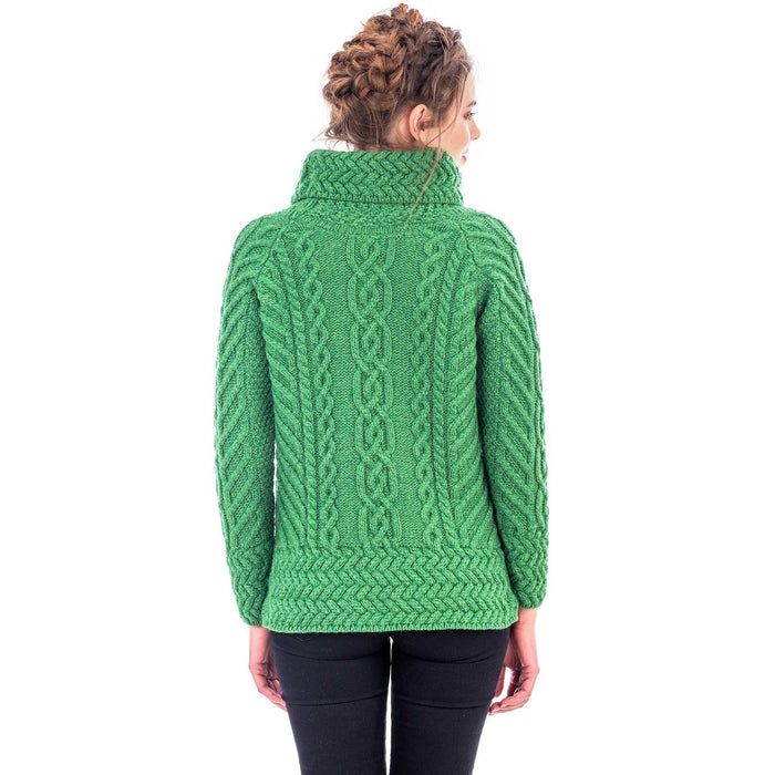Merino Wood Ladies Cowl Neck Sweater Made in Ireland - Olde Church Emporium