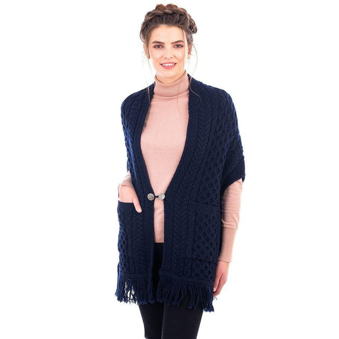 Merino Wool Ladies Pocket Shawl 4 Colors Made in Ireland - Olde Church Emporium