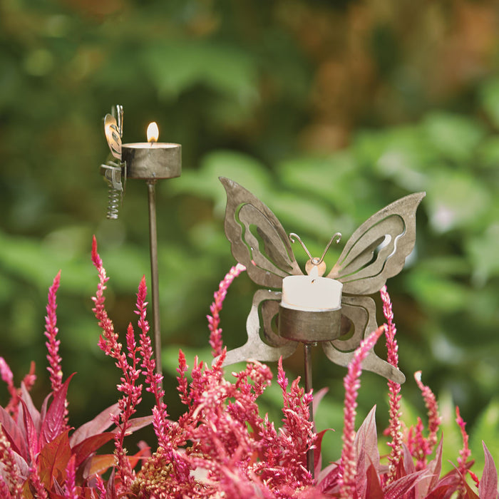 Metal Garden Stakes 2 Styles Butterfly and Dragonfly