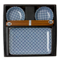 Miya Blue & White Cross Sushi Set