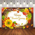 Mocsicka Maple Leaf and Wooden Floor Thanks Giving Day Backdrop-Mocsicka Party