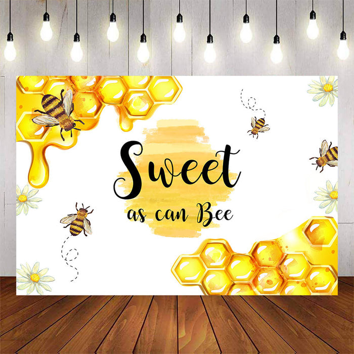 Mocsicka Sweet as can Bee Baby Shower Party Backdrop-Mocsicka Party