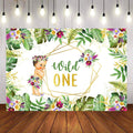 Mocsicka Wild One Green Leaves Happy Birthday Party Props-Mocsicka Party