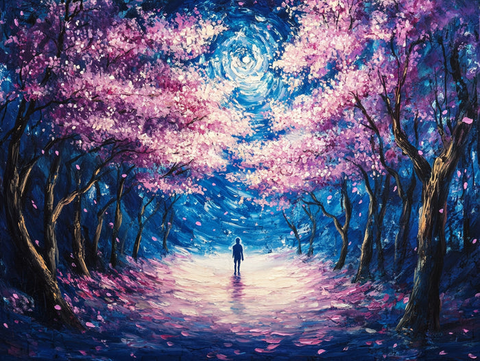 Moonlit Cherry Blossom Dreamscape