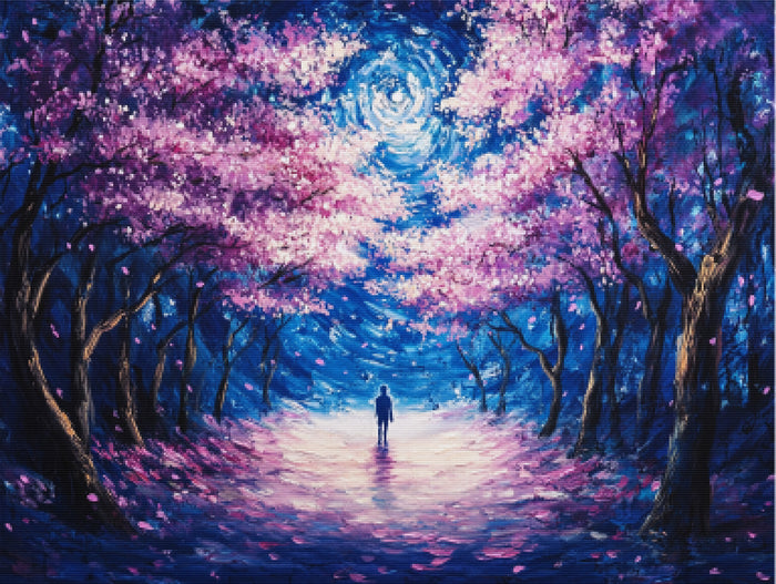 Moonlit Cherry Blossom Dreamscape