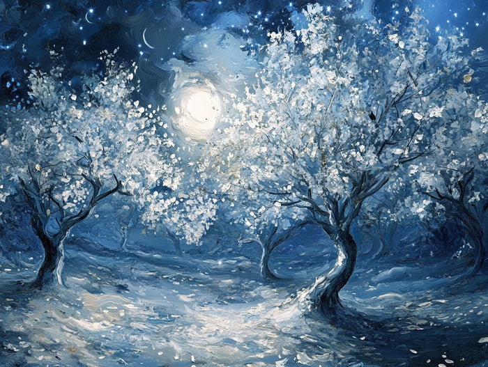 Moonlit Orchard of Blossoms