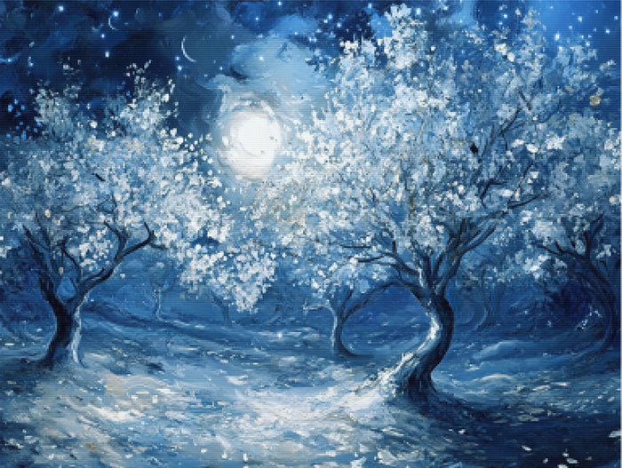 Moonlit Orchard of Blossoms