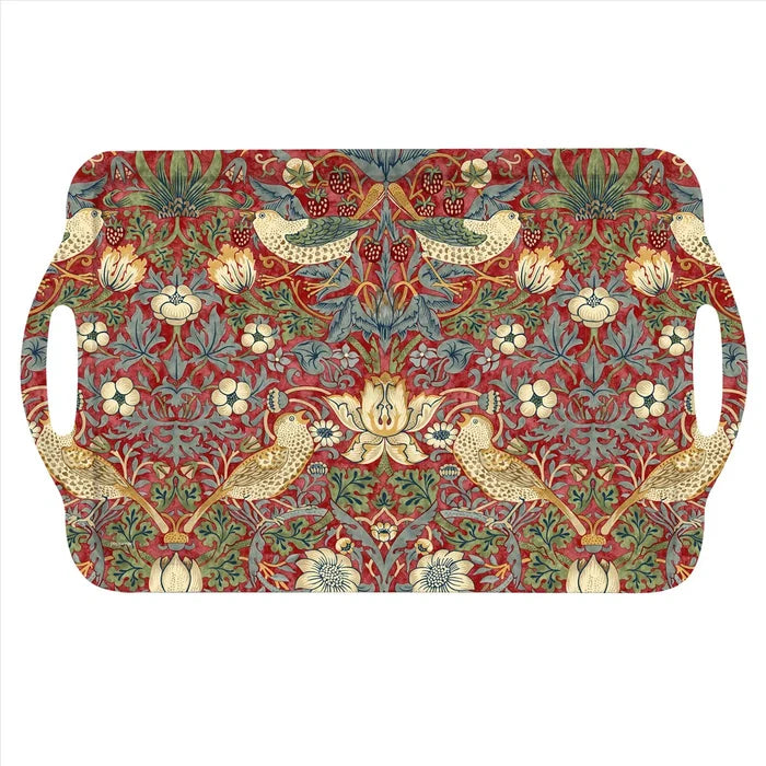 Morris & Co. Strawberry Melamine Handled Tray - Thief Red / Large