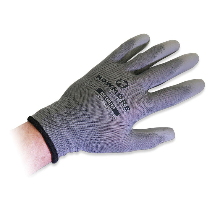 MowMore PU Coated Safety Work Gloves, EN388, 12 Pair Pack, MMWG-M | MowMore