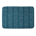 BECKY BAILEY MUD CLOTH BIG ARROWS IN TEAL MEMORY FOAM BATH MAT