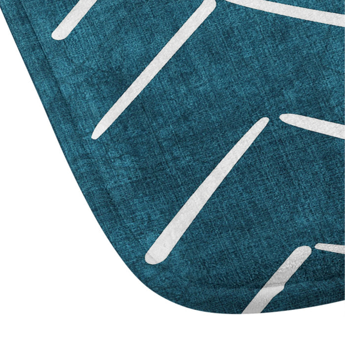 BECKY BAILEY MUD CLOTH BIG ARROWS IN TEAL MEMORY FOAM BATH MAT