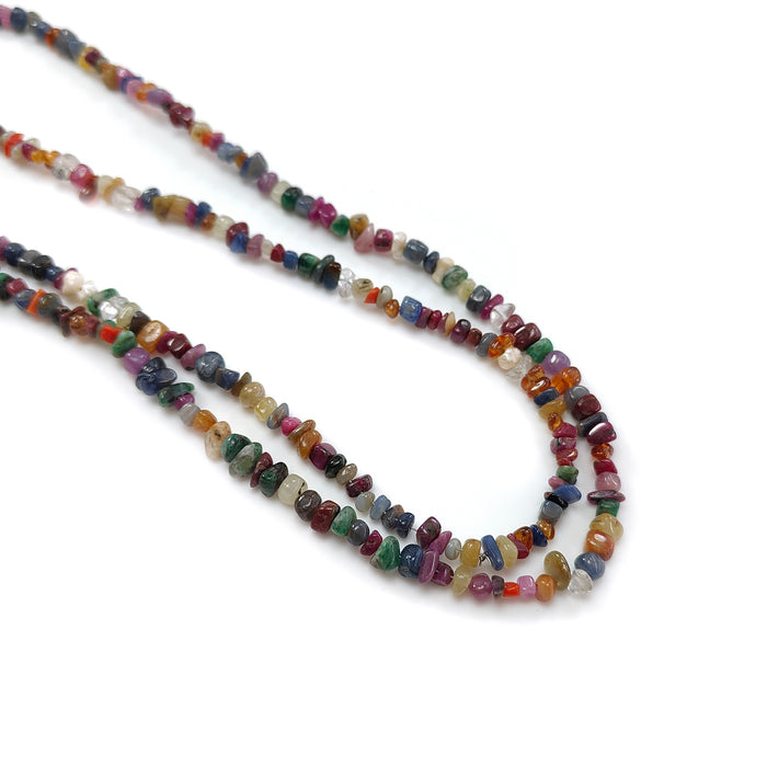Natural Untreated Precious Gemstone NAVRATNA Multi Sapphire Fancy Pearl Coral Hessonite Emerald Ruby 165cts, 3mm - 7mm 30" Uncut Loose Beads