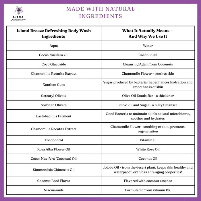 Natural Vegan Body Wash (Rose or Coconut) Gentle & Hydrating for All Skin Types