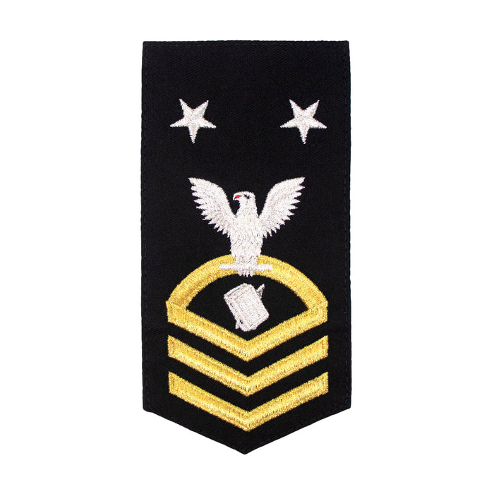 Navy E9 FEMALE Rating Badge: PS Personnelman  - seaworthy gold on blue