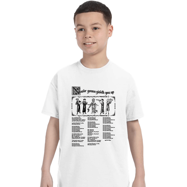 Daily_Deal_Shirts T-Shirts, Youth / XS / White Never Gonna Giveth