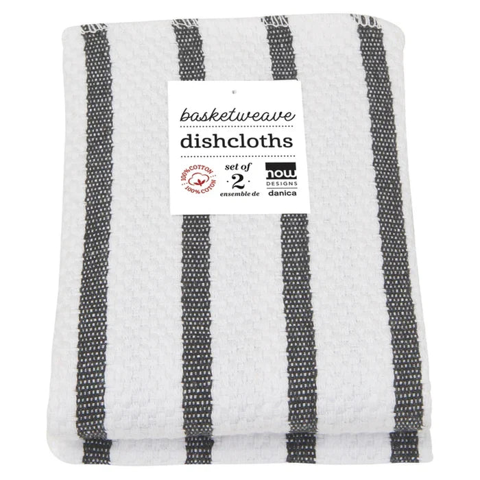 Now Designs Basketweave Dishcloths set of 2 - Black