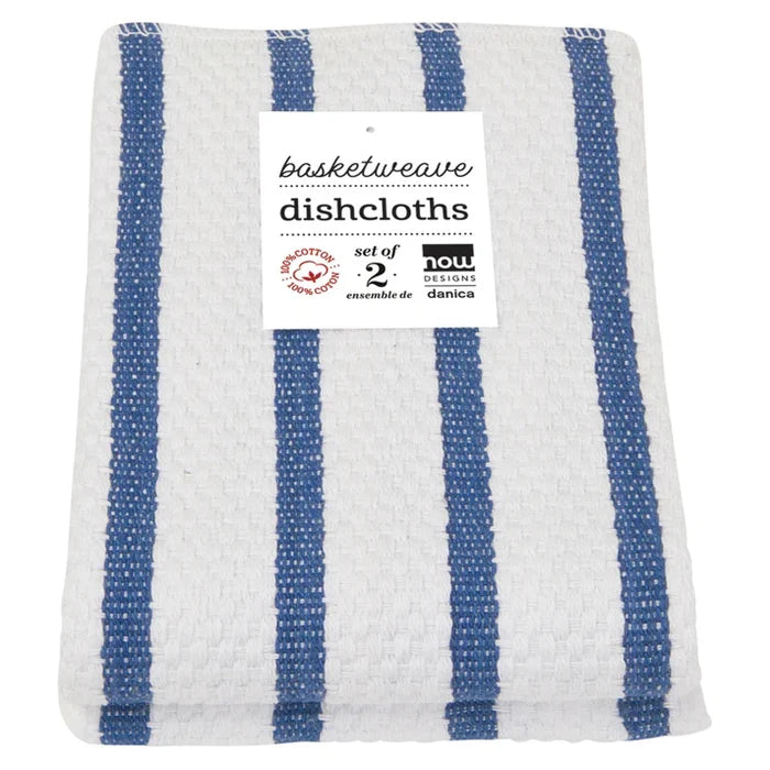 Now Designs Basketweave Dishcloths set of 2 - Royal Blue