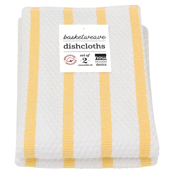 Now Designs Basketweave Dishcloths set of 2 - Yellow Lemon