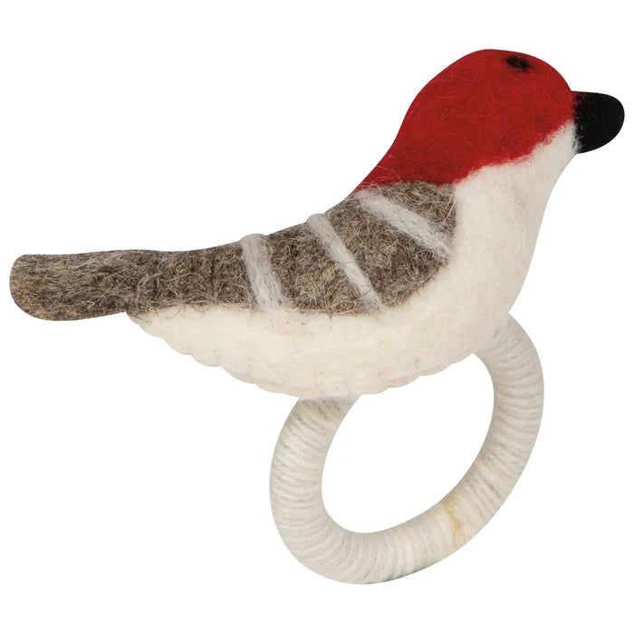 Now Designs Napkin Ring -  Birds & Boughs Christmas Felt
