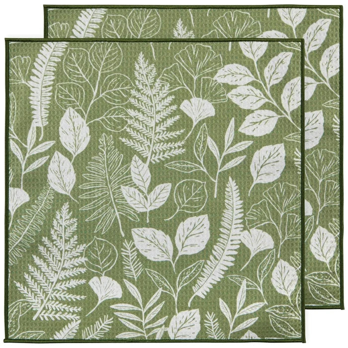 Now Designs Recycled Microfibre Dishcloths - Set of 2 / Fern & Frond