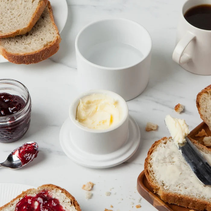 Now Designs Stoneware Matte White Butter Crock