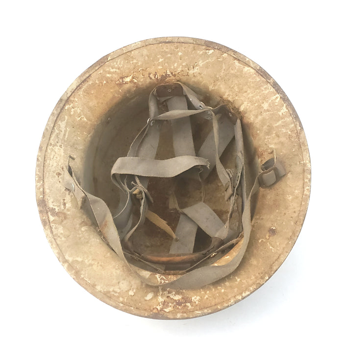 Original WWII Civilian Defense Messenger Steel Helmet and Arm Band  Signed ~1940's