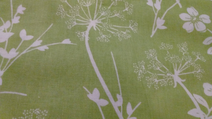 Park Design - Queen Anne's Lace Green Valance, 72 x 14 Inches Hand Printed Design - Olde Church Emporium