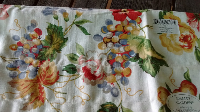 Park Design -Emma's Garden Valances 72 x 14 Inches 100% Cotton - Olde Church Emporium