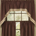 Park Design -Sturbridge Live Lined Swag Pair -  Wine -  72 x 36 Inches Farmhouse Country - Olde Church Emporium