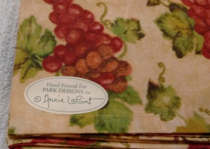 Park Design -Vineyard Unlined Valance  72 x 14 Inches Hand Printed - Olde Church Emporium