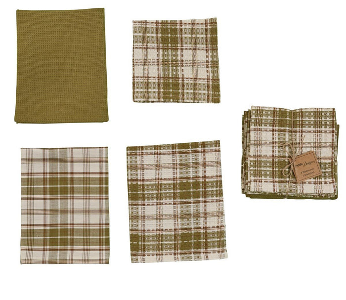 Park Design Cedar Lane 3 Dishtowel & 1 Dishcloth Set Farmhouse, Country - Olde Church Emporium