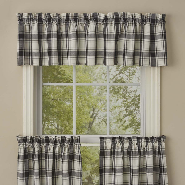 Park Design Crossroads Unlined Valance 72 x 14 Inches Country Primitive Black Gray White - Olde Church Emporium