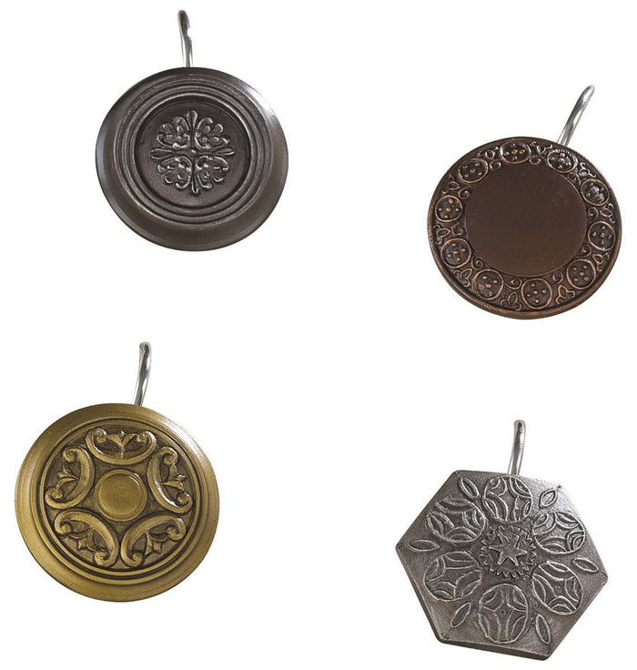 Park Design Door Knob 4 Assorted Shower Curtain Hooks Boxed Set of 12 - Olde Church Emporium