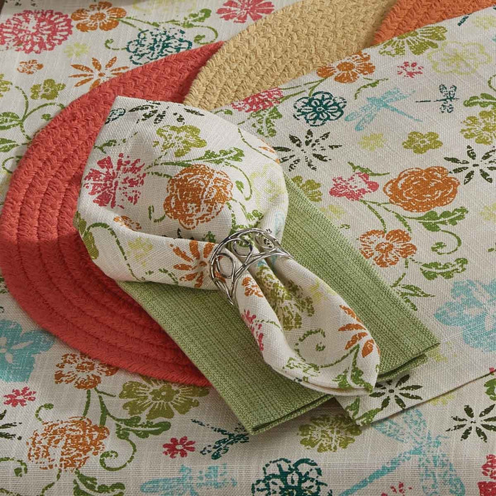 Park Design Dragonfly Floral Napkins 18 Inch Square Farmhouse, Country - Olde Church Emporium